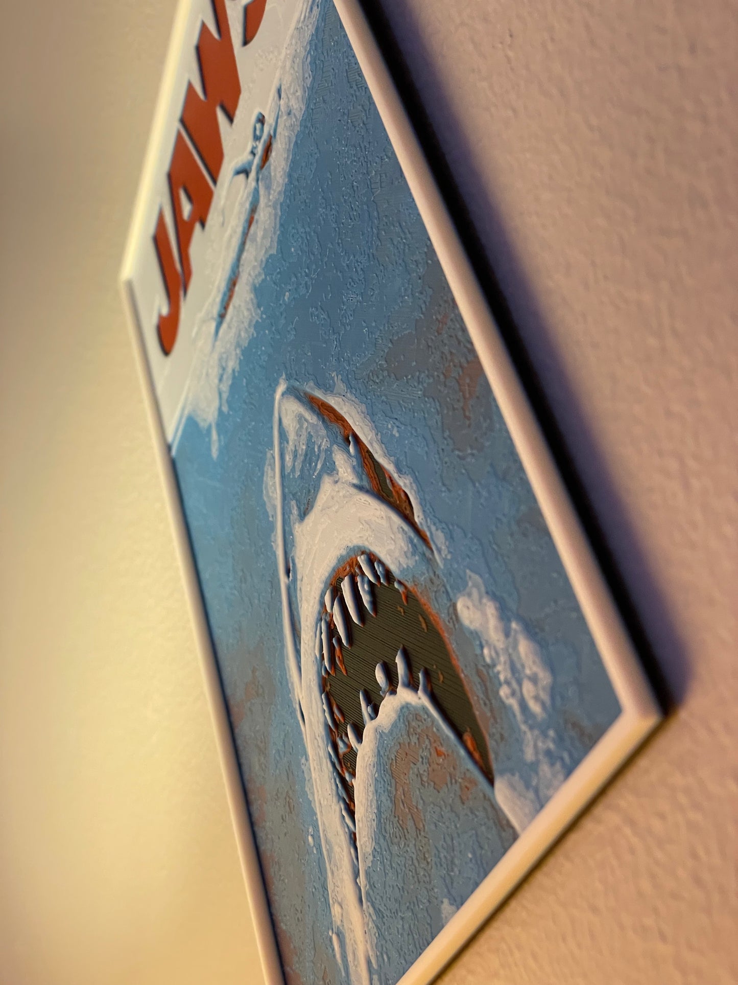 Close-up of a shark-themed product packaging with a shark illustration.
