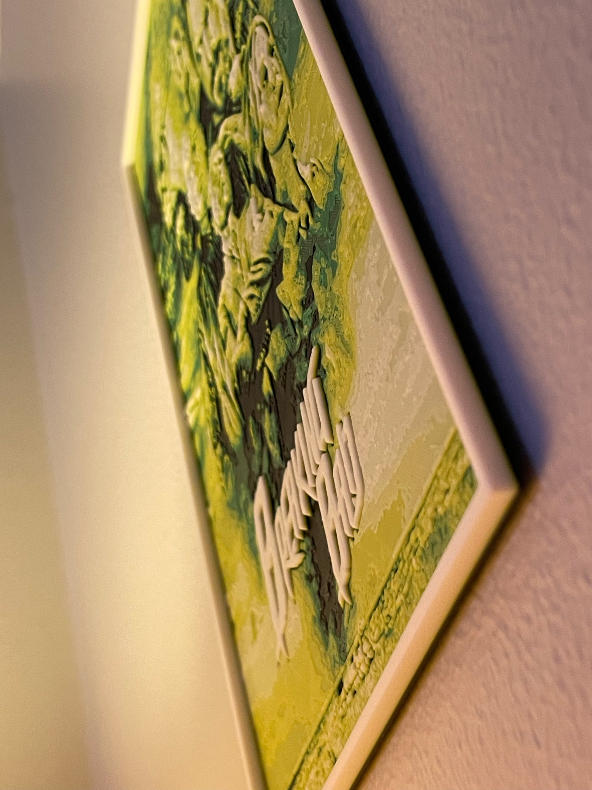 Close-up of a product with 'breaking bad' branding on a textured surface