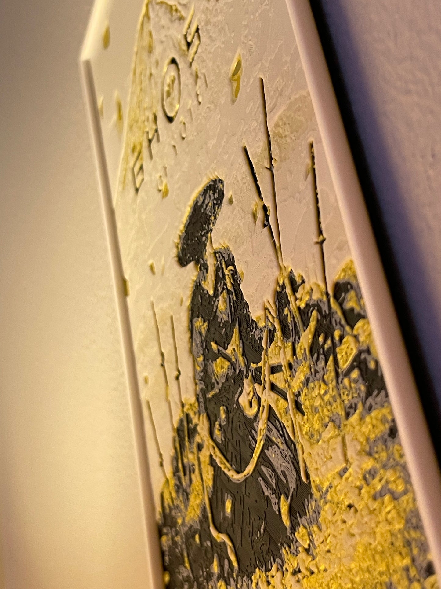 Close-up of a textured surface with artistic design