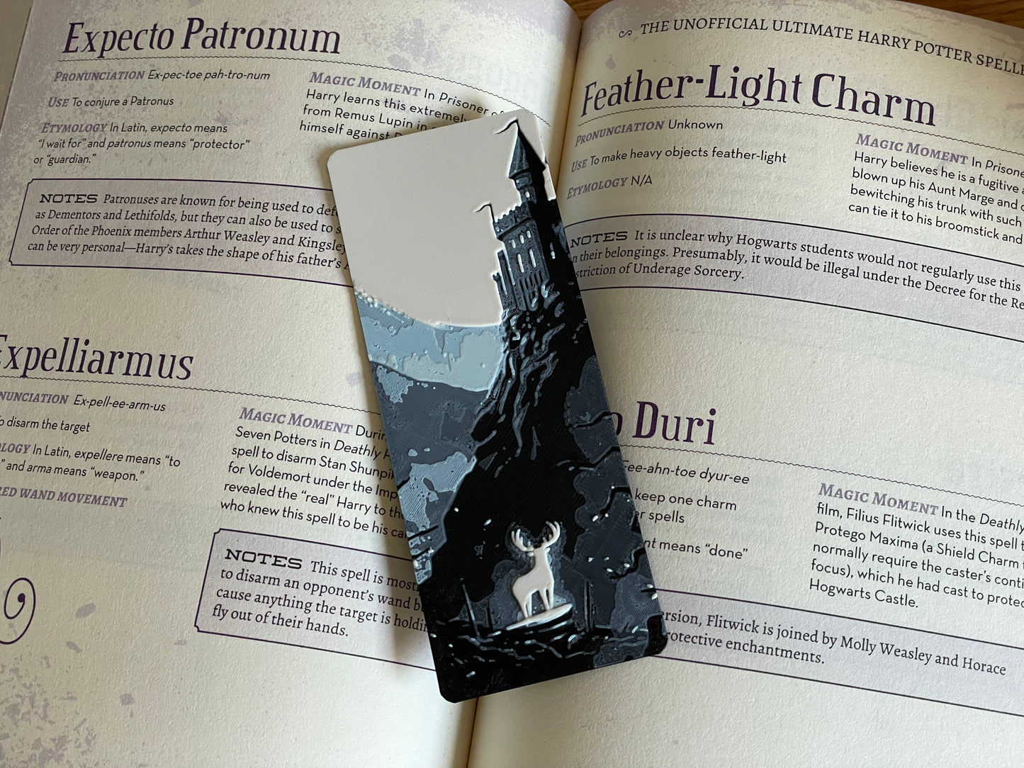 Bookmark with a castle design on an open book
