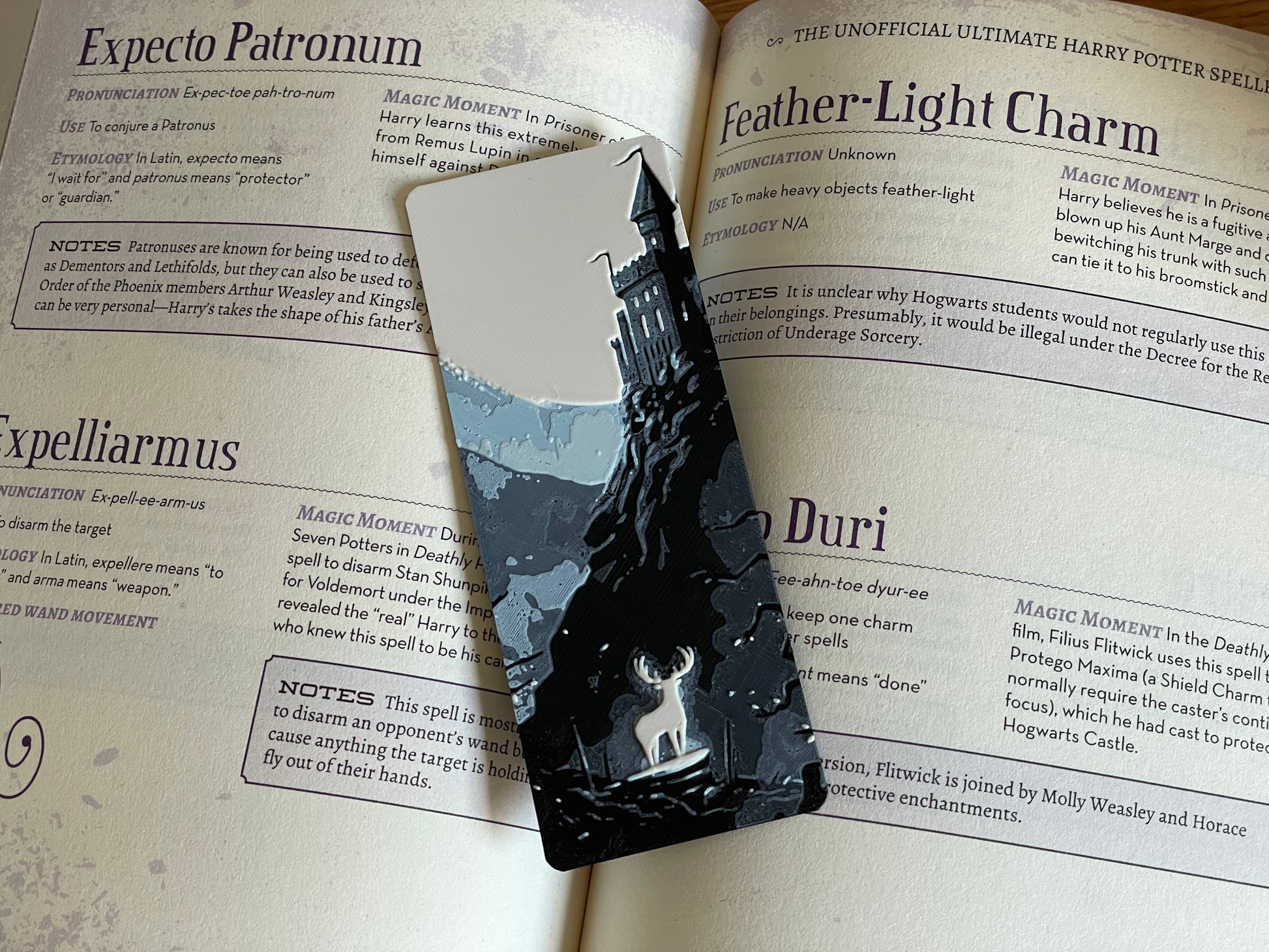 Bookmark with a castle design on an open book