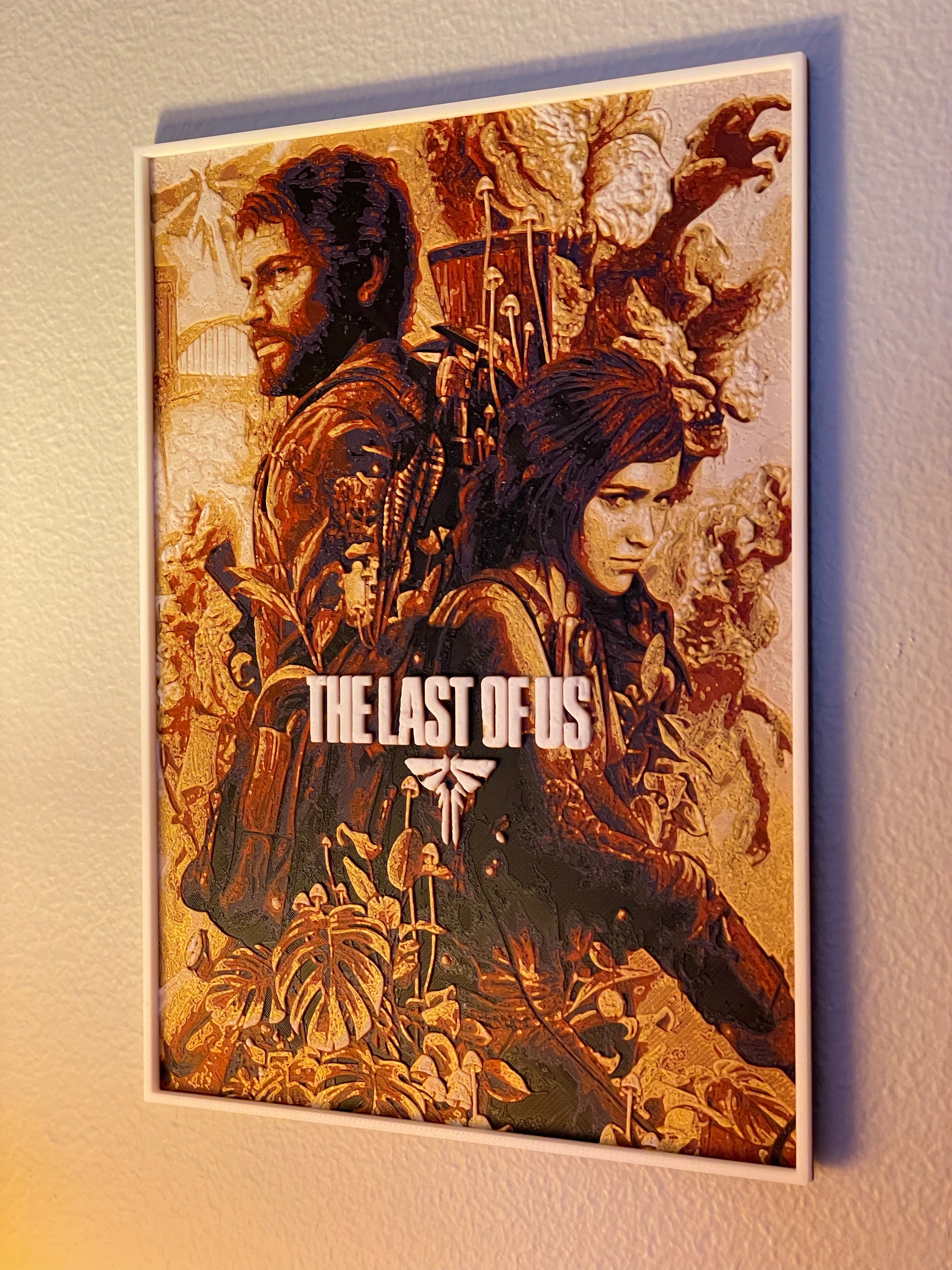 Poster of 'The Last of Us' with two characters on a textured background